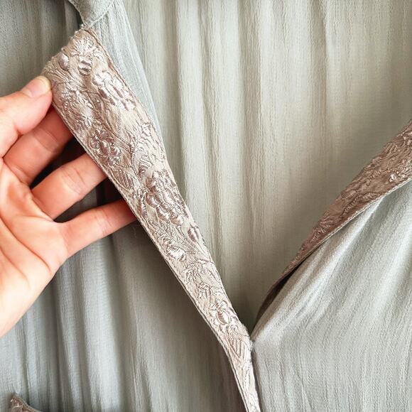 Womens Button Up Maxi Babydoll Dress M/L Hippie Fairy Boho Festival Goblincore - Picture 6 of 10